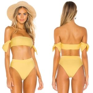 Tularosa Felicity Top & Bottom Swimsuit Set in Yellow